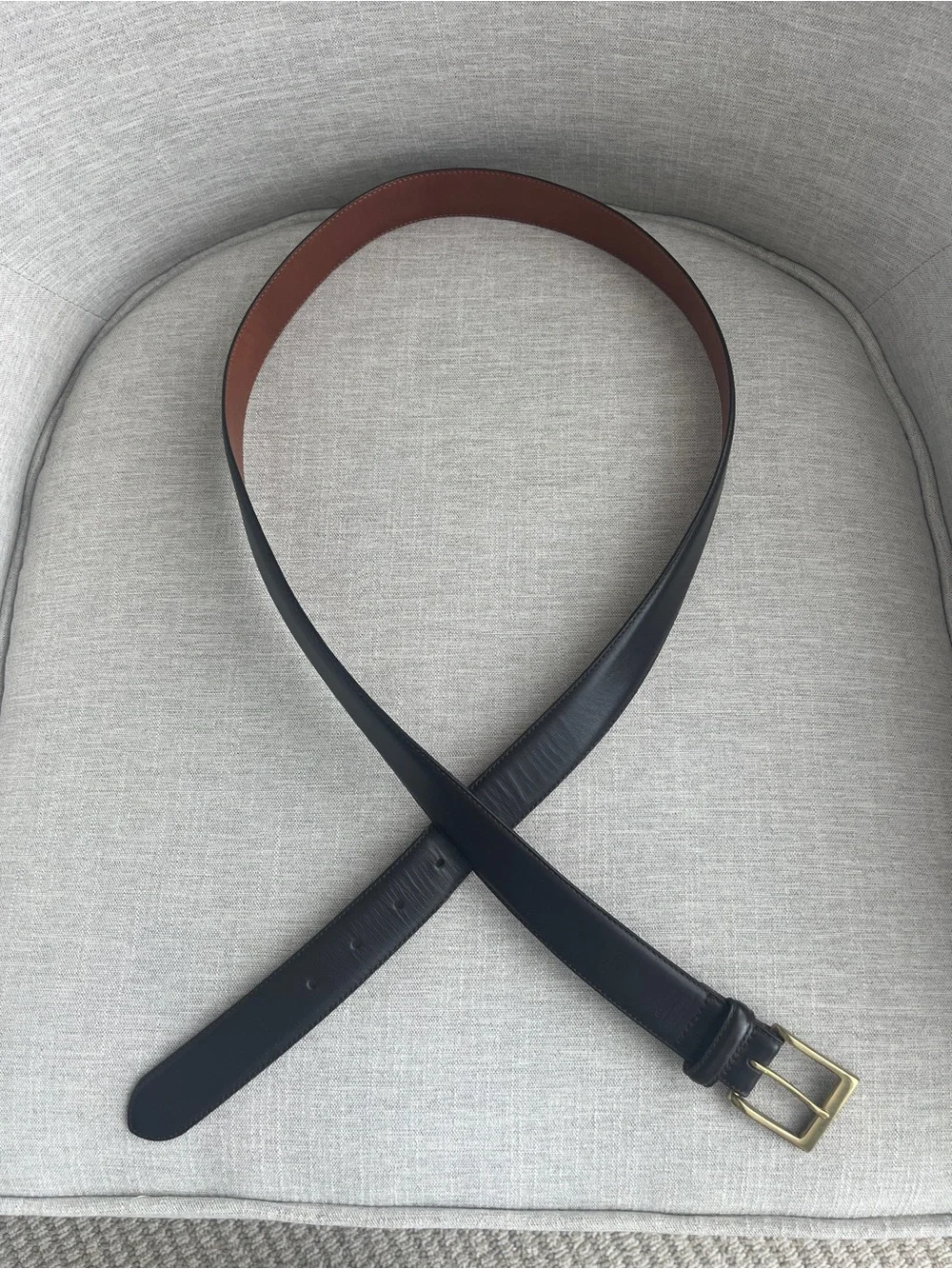 Coach Mens Dark Brown Leather Belt Solid Brass Buckle 5953 Size 42